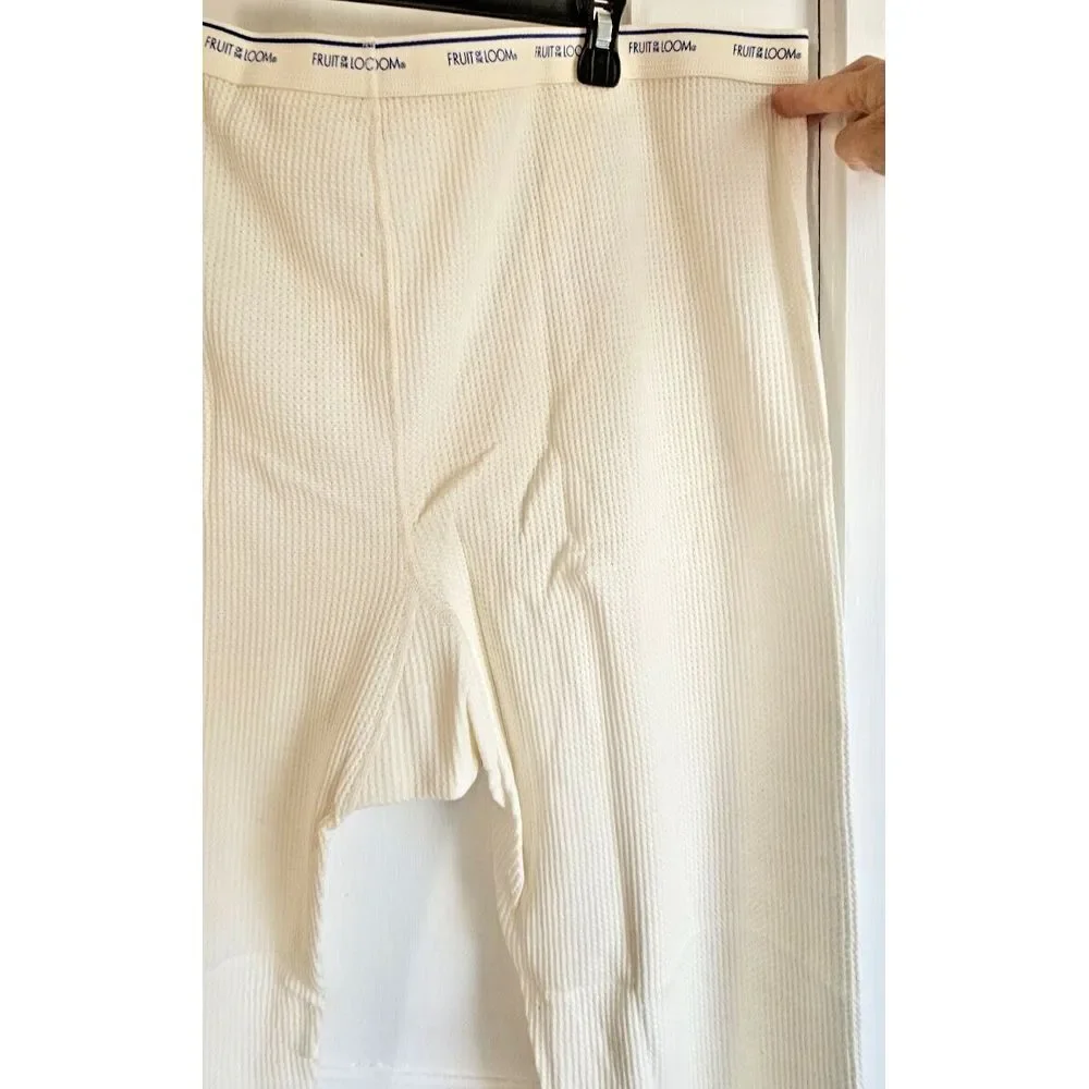 Vtg 1970 FRUIT &‎ LOOM men Sz 2XL THERMAL BOTTOM  cotton blend